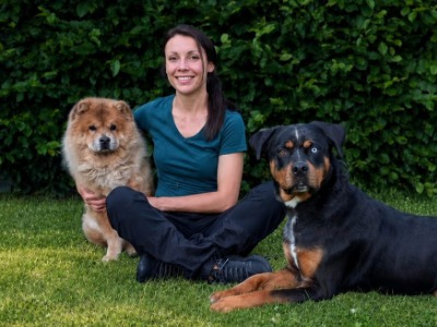 Frau, Hunde, Tier, Draußen, Gras
